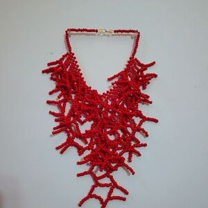 Elegant Red Beaded Necklace